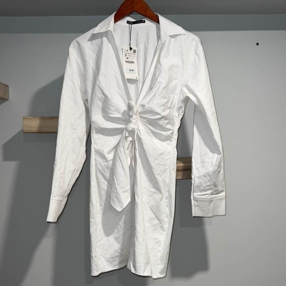 zara white‎ dress